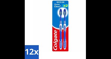 Colgate - Tandenborstels - Extra Clean Duo - Medium - 2 borstels - Voordeelverpakking - 12 stuks