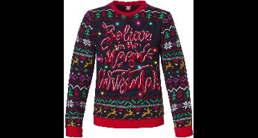 Apollo Foute Kersttrui Dames Met Verlichting Led Lampjes Navy - Maat M