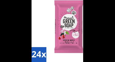 24 x Marcel's Green Soap - Schoonmaakdoekjes - Patchouli & Cranberry - Natuurlijk schoon - 60 Doekjes - Schoonmaakdoekjes - Biologisch Afbreekbaar - Natuurlijke Schoonmaak - Milieuvriendelijk - Viscose