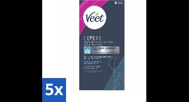 Veet Expert - Ontharingsstrips - Lichaam & Benen - Gevoelige Huid - 20 strips - Bulkverpakking - 5 stuks