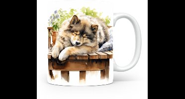 Mok Finse lappenhond Beker voor koffie of tas voor thee, cadeau voor dierenliefhebbers, moeder, vader, collega, vriend, vriendin, kantoor, opa, oma, hond, kerst, sinterklaas, verjaardag