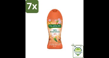 7 x Palmolive – Douchegel – Skin Radiance Papaya Peach – 250 ml - Grootverpakking - Douchegel - Exfoliatie - Huidverheldering - Papaja - Perzik