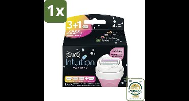 1 x Wilkinson Sword - Navulmesjes - Intuition 2-in-1 Variety - Diverse Gevoelige Huidtypes - 4 mesjes- Scheermesje Vrouw - Navulmesjes - Scheerbeurt - Huidverzorging - Schuim En Scheer