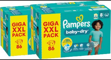Pampers - Baby Dry - Maat 8 - Mega Maandbox - 172 stuks - 17+KG