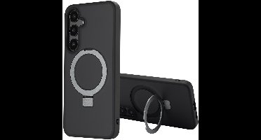 Accezz Hoesje - Geschikt voor Samsung Galaxy S24 Plus - Ring Stand Backcover met Magnetische Ring - Zwart