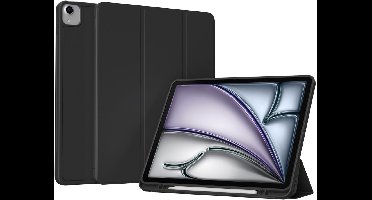 Accezz Tablet Hoes - Geschikt voor Apple iPad Air 13 inch (2026) M4 / Air 13 inch (2025) M3 / Air 13 inch (2024) M2 - Smart Silicone Bookcase - Zwart