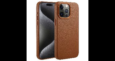 Accezz Hoesje - Geschikt voor iPhone 15 Pro Max - geschikt voor MagSafe Leather Backcover - Sienna Brown