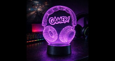 Qware - 3D LED Lamp - Gamer - 16 kleuren & effecten - Acryl lamp - Touch control - Afstandsbediening
