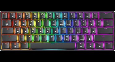 Mechanisch Gaming-toetsenbord 61 Toetsen met RGB Verlichting - Programmeerbaar en Compact voor PC/Mac