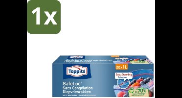 Toppits – Safeloc Diepvrieszakken – 1 Liter – 20 Zakjes - 1 stuk