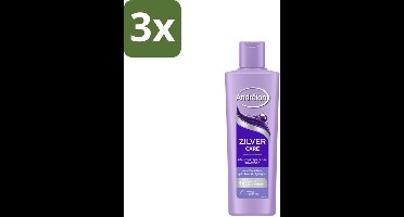3 x Andrélon – Shampoo – Zilver Care – 250 ml - Zilver Care Shampoo - Kleurcorrectie Haar - Paarse Pigmenten - Gele Tonen Verminderen - Koele Haarkleur