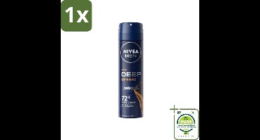1 x NIVEA MEN - Deodorant Spray - Deep Espresso - 150 ml - Anti-transpirant Spray - Zweetbehandeling - Huidbescherming - Espresso Geur - Mannelijke Geur