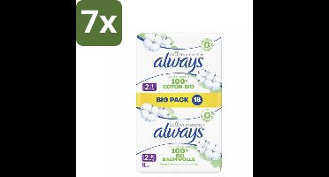 Always - Maandverband - Long - Cotton Protection - Met Vleugels - Maat 2 - 18 Maandverband - Bulkverpakking - 7 stuks