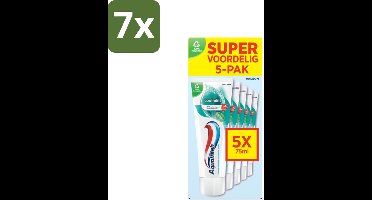 Aquafresh Tandpasta Coolmint - Fris en Beschermend - Voordeelverpakking - 5 tubes - Bulkverpakking - 7 stuks
