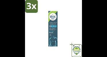 3 x Veet Men - Ontharingscrème - Gevoelige Huid - Milde Formule - 200 ml - Grootverpakking - Ontharingscrème - Mannen - Gevoelige Huid - Ontharen - Gladde Huid