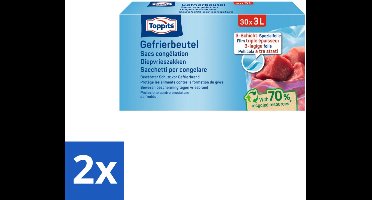 2 x Toppits – Diepvrieszakjes – 3 Liter – 30 Zakjes - Diepvrieszak 3 L - Diepvrieszak - Diepvrieszak 3 L - Vrieszak - Vrieszak 3 L