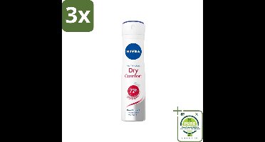 3 x NIVEA - Deodorant Spray - Droog Comfort - Antibacterieel - 150 ml - Grootverpakking - NIVEA Deodorant - Antitranspirant - Droog Comfort - 72 Uur Bescherming - Geurneutraliserend