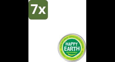 7 x Happy Earth – Deodorant Balm – 100% Natuurlijk Bergamot – 45 g - Bergamot Deodorant - Natuurlijke Deodorant - Vegan Deodorant - Huidvriendelijke Deodorant - Anti-irritatie Deodorant