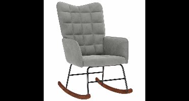 vidaXL - Schommelstoel - fluweel - lichtgrijs