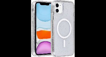 TUNIQ telefoonhoesje voor Apple iPhone 11 - MagSafe met glitter - Transparant