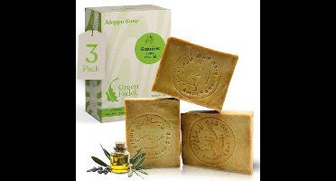 Natuurlijke Aleppo Zeep - 3 x 200 g Handgemaakt met 100% Olijfolie voor Gezicht en Lichaam