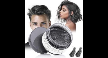 Haarwax, tijdelijke haarkleurwas, uniseks haarkleurmiddel, wasbare plantenformule, mat, natuurlijke kleurrijke haarwas, 120 g, zwart