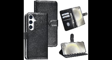TUNIQ telefoonhoesje voor Samsung Galaxy S25 - Boekmodel voor 3 pasjes - Magneetsluiting - Zwart