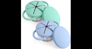 Kraftverdia Baby Snackbeker Set 2-Pack – RVS Snack Cup met Afneembare Siliconen Anti-Mors Deksel – Vaatwasserbestendig