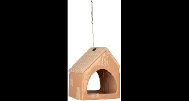 CJ Wildlife Vogelvoederhuisje voor Kleine Vogels & Tuinvogels - Suvila - Hangend Voederhuisje - Keramisch Voederhuis - Oranje/Rood