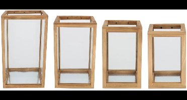 Esschert Design Lantaarn hout set van 4