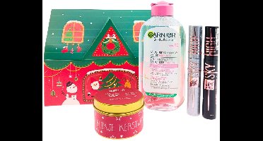 Garnier Kerst Cadeauset – 4-delig – Micellair Water + 2x Mascara + Kaars – Cadeau voor haar