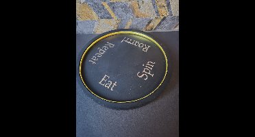 Eviva Home Deco Draaiplateau "Spin & Roarrr" - Zwart/Goud - Lazy Susan Serveerplank - Tapas & Borrel