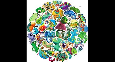 100 stuks reptielstickers, hagecko-stickers, kameleondieren, reptiel-gecko-stickers voor waterflessen, koffers, fietsen, auto's, tablets, kinderen en volwassenen