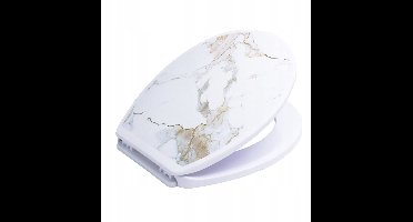 Bisk Iris WC-bril met Marmerlook - Stijlvol en Duurzaam PP