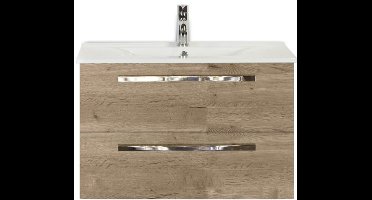 Seville Badmeubelset 80 cm - Natuur Eiken - Keramische Wastafel Wit Enjoy