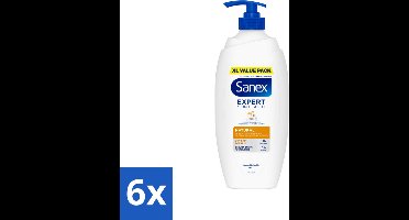 Sanex – Douchecrème – Expert Skin Health Naturals – 750 ml - Voordeelverpakking - 6 stuks