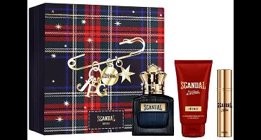 Jean Paul Gaultier Scandal Pour Homme Intense Eau de Parfum Spray 100ml Set 3 Pieces + All-Over Shower Gel 75 ml + EDP 10 ml
