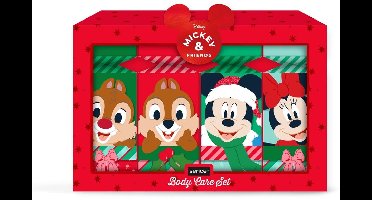 Disney Mickey Mouse Bodycare Giftset – 4-delige Verzorgingsset – Warm Wishes – Douchegel, Bodylotion, Handzeep & Spons – Cadeauset voor Kinderen