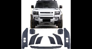 Off Road Sierlijsten 9 delig voor Land Rover Defender 110 (L663, vanaf 2019) Mat Zwart Diamond Plate Look Off-Road Styling Perfecte Pasvorm