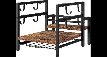 TRANKIELO® - Multifunctioneel koffierek met capsulelade en S-haken - Opslag voor koffiemachine, siropen en bekers