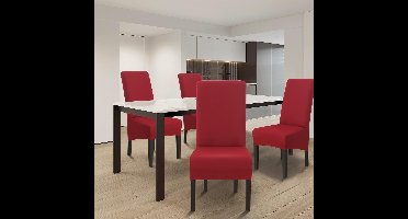 Stoelhoes - Stoelhoezen voor eetkamerstoelen, eetkamerstoel, hotelbanket, - set van 4- rode wijn