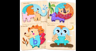 Beberolen Houten Puzzels voor 1 2 3 Jarige Meisjes en Jongens, Dierenpuzzels Montessori Speelgoed, 1e Verjaardagscadeaus voor Baby Peuters, Educatief Leren Voorschools Speelgoed