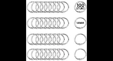 100 Stuks Metalen 14mm Klikringen - Boekringen - DIY Cipiersring Sleutelringen - Flashcard Ringen - Sleutelhangers Maken Set - Sleutel Splitringen voor Hobby & Sleutellabels - Keychain Keyrings - Sleutel Houder Knutselen - Boekbinden - Gordijnringen