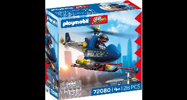 PLAYMOBIL City Action Politiehelikopter | Met politieagent, draaiende rotors en schietfunctie | Eindeloos speelplezier | Kinderspeelgoed voor kinderen vanaf 4 jaar | 72080