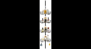 Telescopisch Doucherek - Doucherek Zonder te Boren - Roestvrij Staal - Zwart