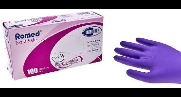 Romed Nitril Handschoenen Paars Extra Sterk L - 100 stuks