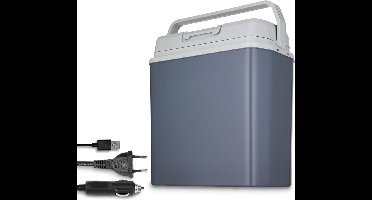 RVV® Elektrische koelbox 12 en 230 volt - Elektrische koelbox - Koelbox - Grijs - 24cm x 40cm x 43cm