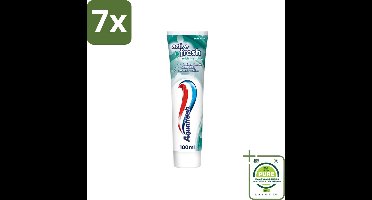7 x Aquafresh - Tandpasta - Verfrissende Reiniging - Menthol - 100 ml - Grootverpakking - Tandpasta - Verfrissende Reiniging - Menthol - Tandenpoeder - Frisse Adem