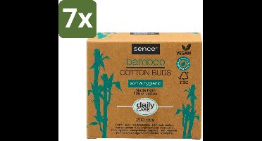 Sence - Bamboe - Wattenstaafjes - Afbreekbaar & Vegan - 200 Wattenstaafjes - Bulkverpakking - 7 stuks