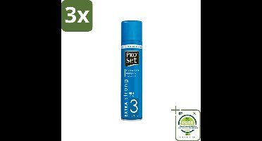 3 x Proset Haarspray Extra Sterk 300 ml - Grootverpakking - Haarspray - Sterke Fixatie - Langdurige Styling - 48 Uur Werking - ProVitamine B5